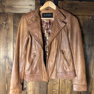 Guess Women's Brown Leather Jacket